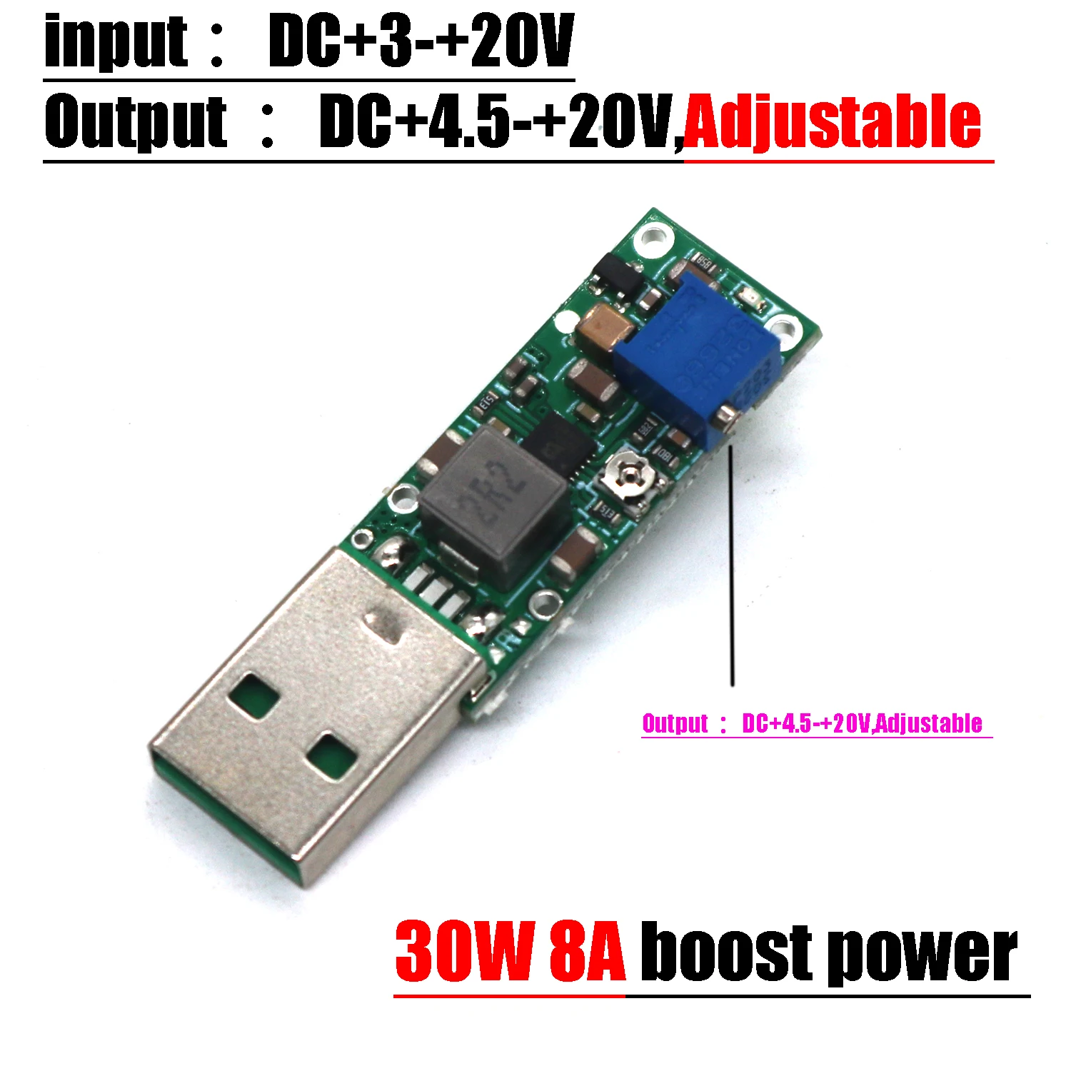 30W 8A USB boost Converter Adjustable power 5V 6V 9V 12V 15V 19V DC Voltage Regulator Module DIY battery Charging electric drill