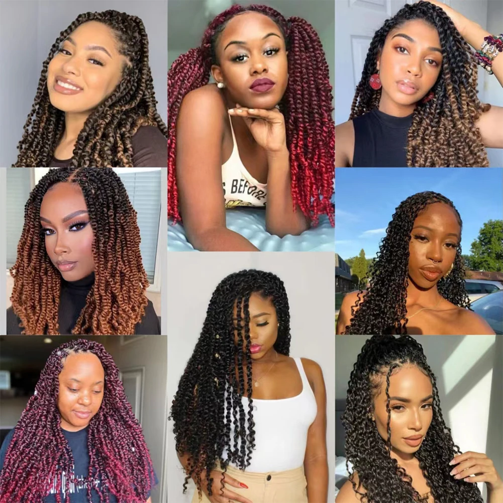 18 Inch Passion Twist Crochet Hair Synthetic Braiding Hair Extensions Spring Twist Hair Crochet Braids Synthetic Hair Extension