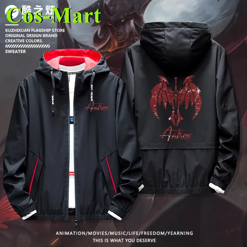 Cos-Mart Game LOL Aatrox The Darkin Blad Осень Зима Флисовые повседневные пальто Куртка Командный свитшот Топы Большой размер Hallowmas