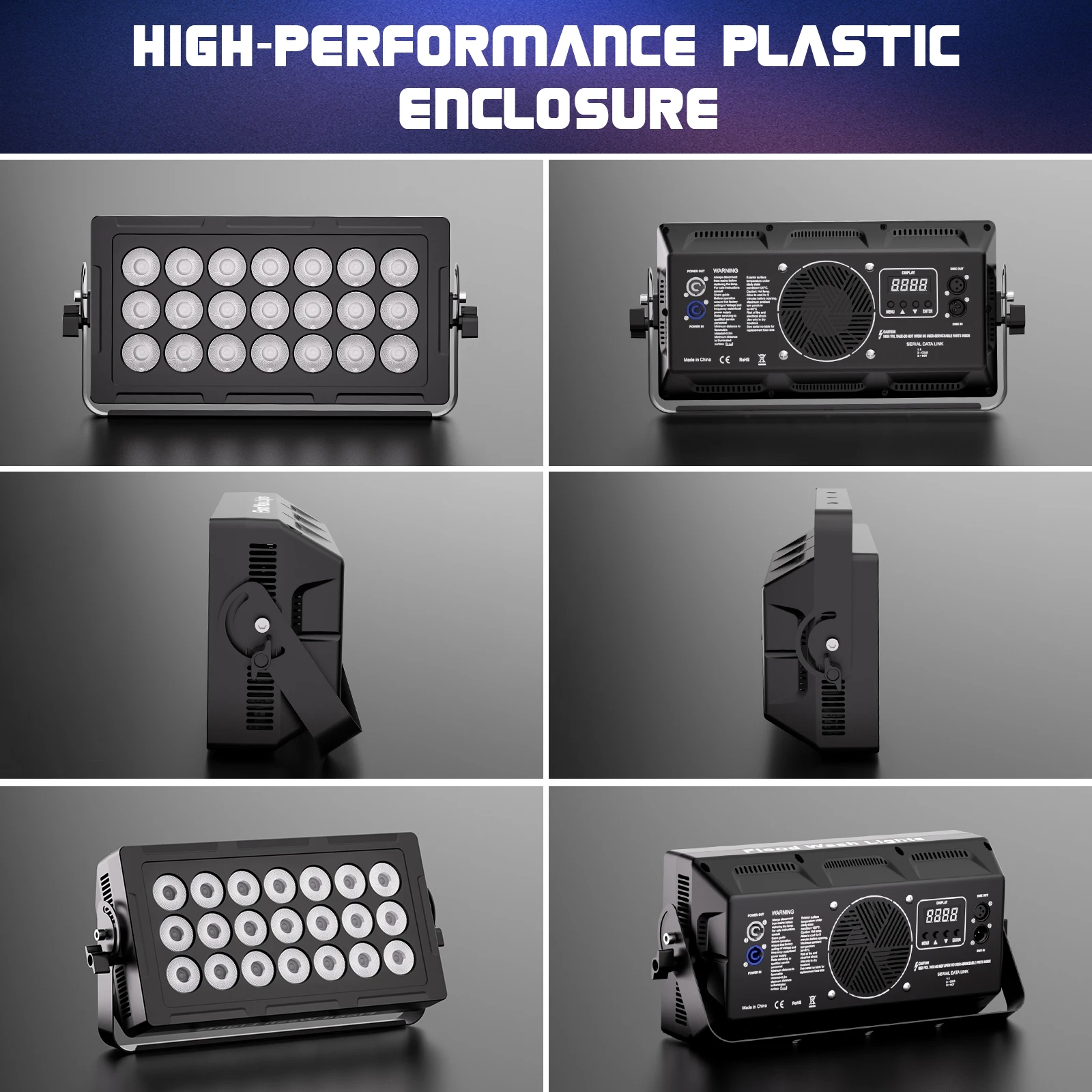 Yiflamefly 2Pcs RGBW LED Strobe Lights and Wash Light DJ Disco Lights Flash Lighting DMX512 Control for Wedding Birthday Party