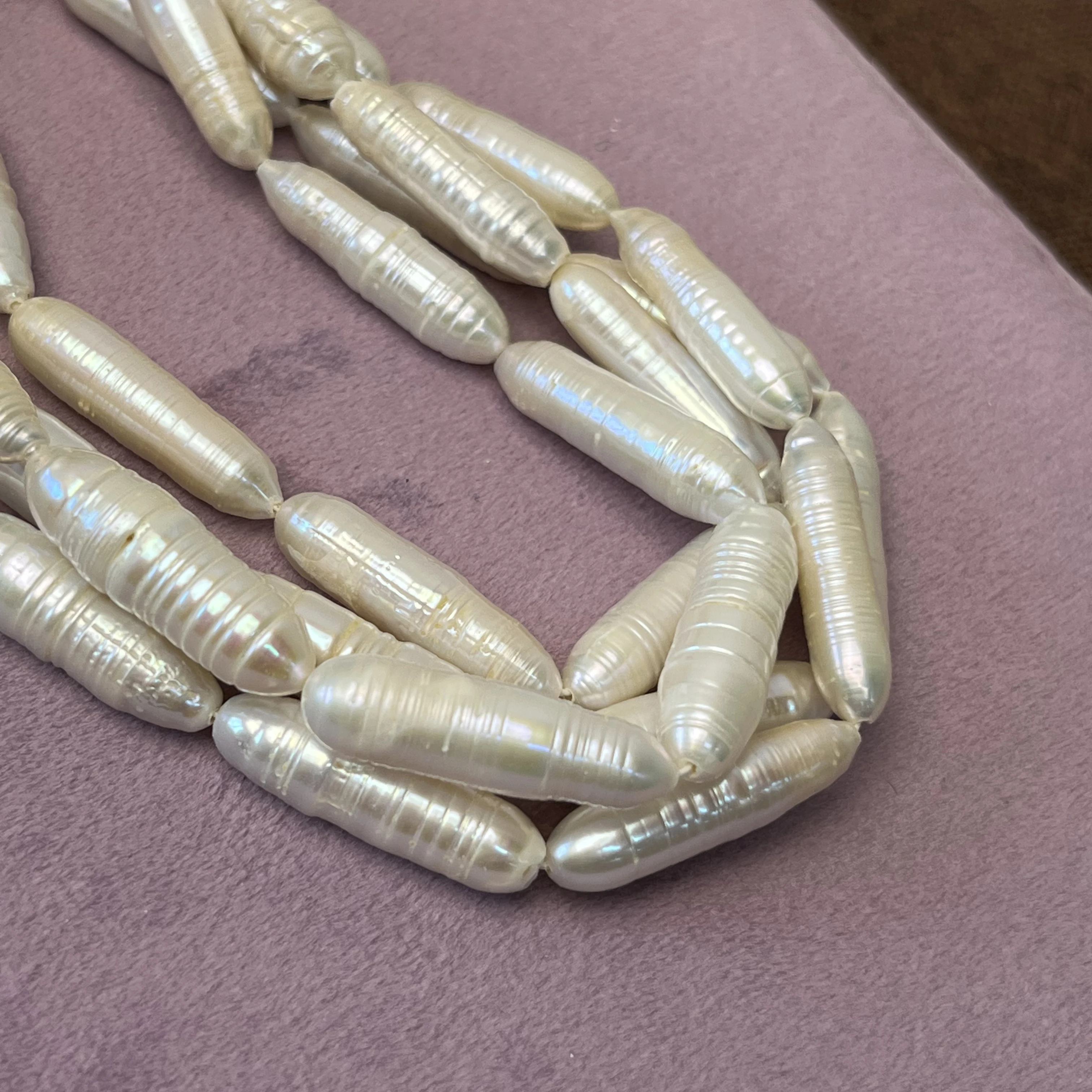 

White Genuine Natural Freshwater Pearl Barrel Pearl Caterpillar-shape Beads for Jewelry Making DIY Necklace Bracelet Accessories