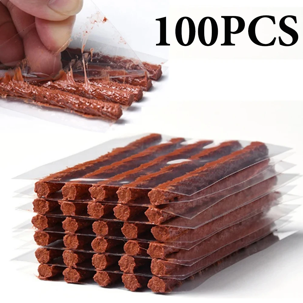 100/200PC Bike Tire Repair Strips Tubeless Seal Strip TyrBikee Puncture Rubber Strip Plug  Bicycle Tire Repair Accessories