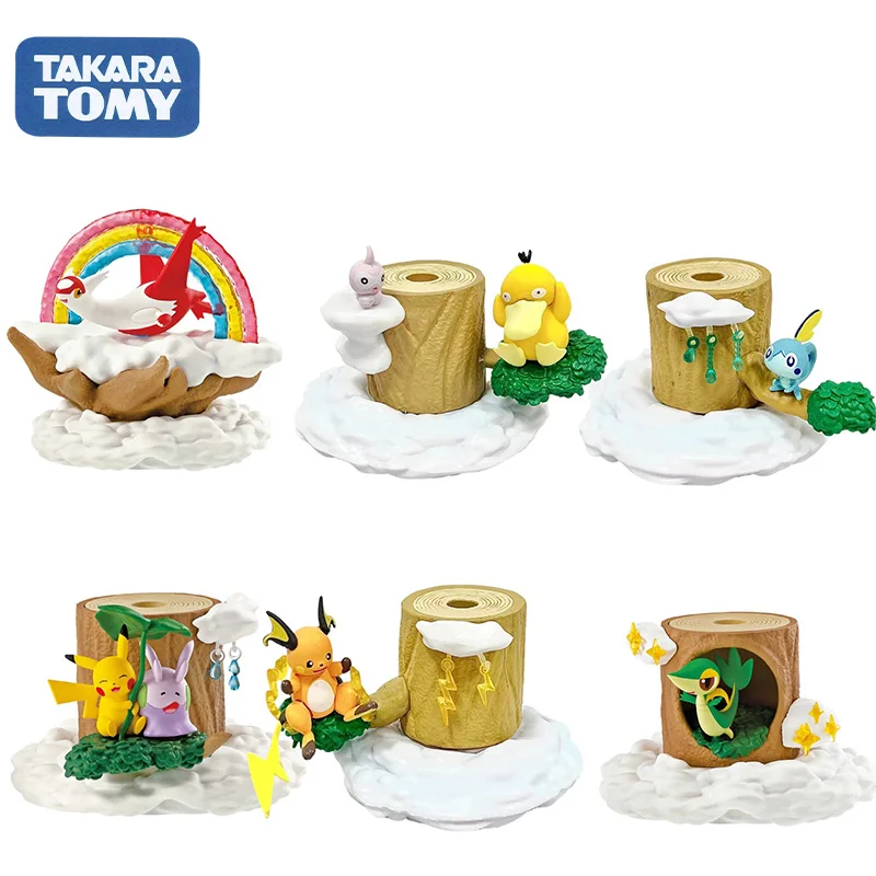 TAKARA TOMY-Modèle de Scène Miniature Pokémon, Météo, Souche d'Arbre, Elfe, 7e Génération, Ornements, Décoration, Animation, Organisation de Périphpopularité