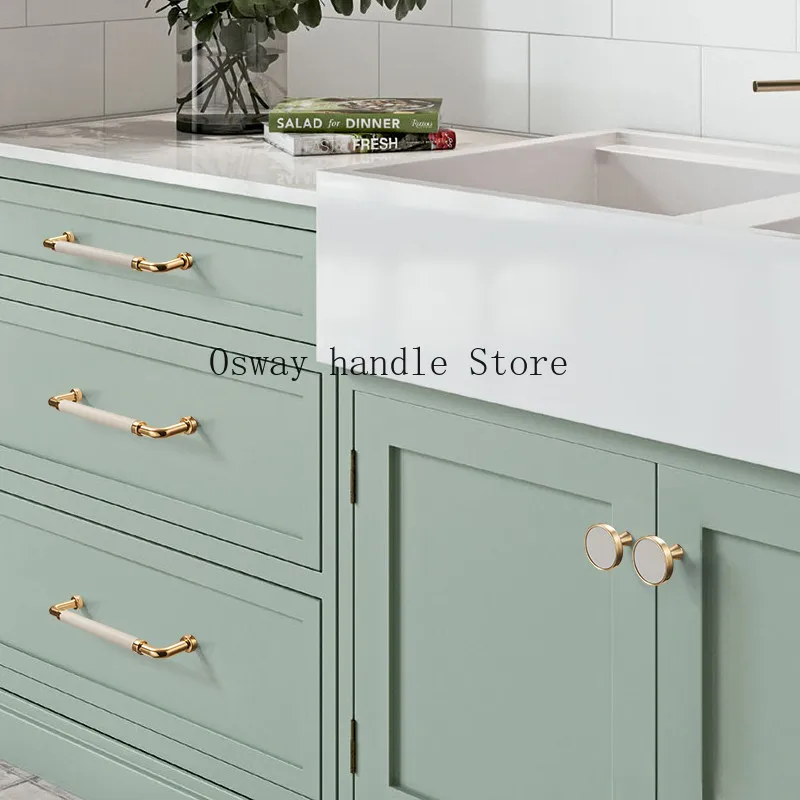 Cabinet door handles, leather wardrobes, tatami drawers, modern simplicity, light luxury, Nordic leather small handles