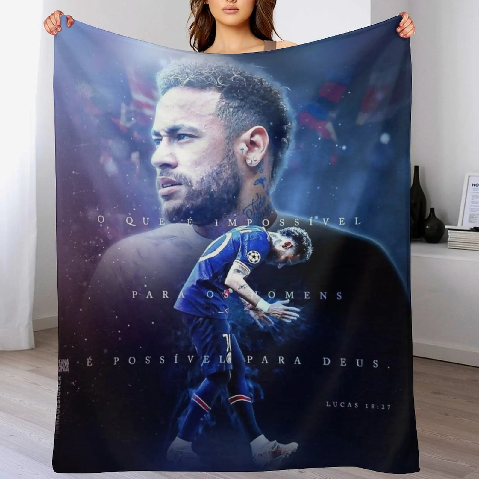 

Neymar Throw Blanket for sofa Thermals For Travel cosplay anime Multi-Purpose Blankets