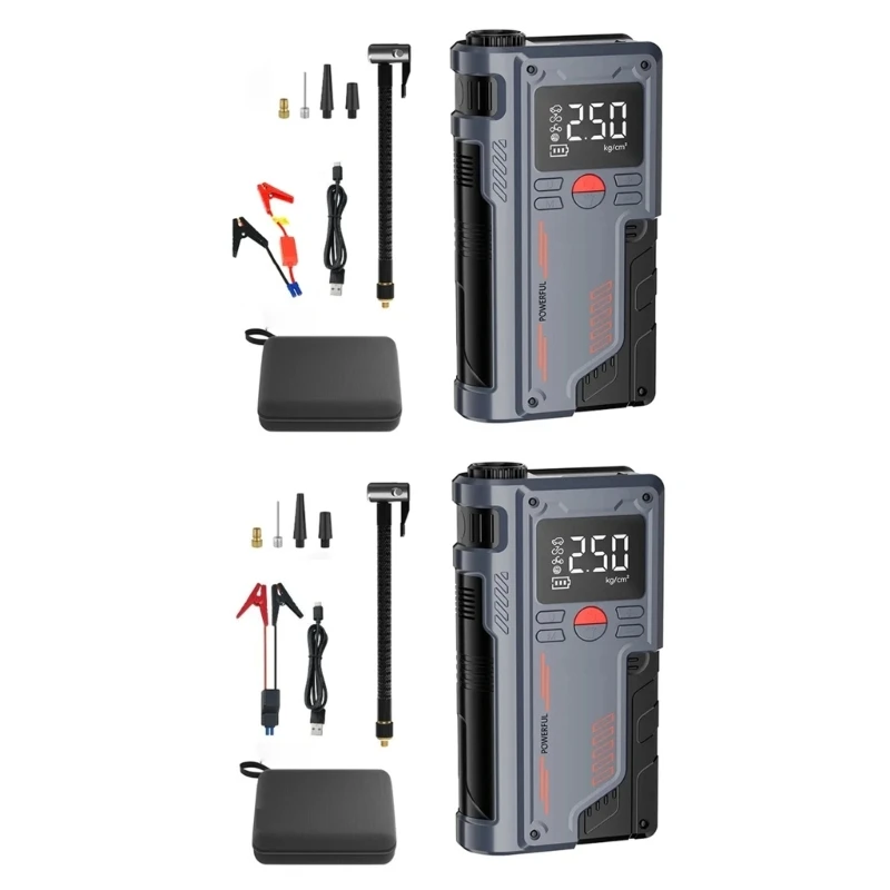 

Y1UB 14.8V Tire Inflator Digital Display Car Emergency Power Jump Starter 1000A 8000mAh Battery Booster Air with LED