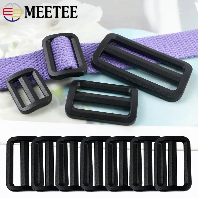 

20/30/50Pcs 20-50mm Plastic Buckles Black Tri-Glide Slider Clasp Bag Strap Adjust Loops Dog Collar Ring Belt Buckle Accessories