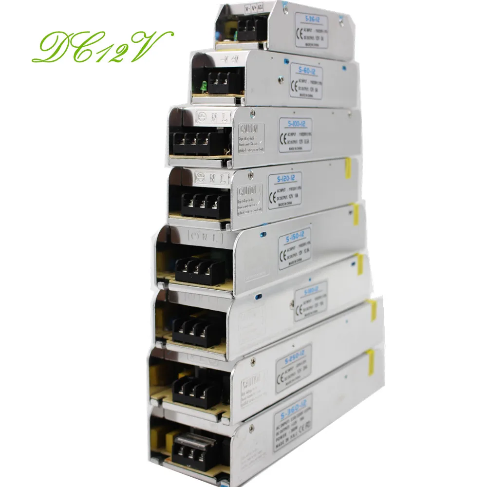 12V Lighting Transformer 3A-30A Switching Power Supply36W 60W 120W 150W 200W 250W 360W LED Driver Adapter for LED Strip Light