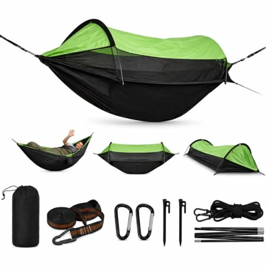 

Camping Hammock Tent with Mosquito Net and Rainfly Waterproof Portable Backpacking Hammock for Camping, Hiking and Travel Light
