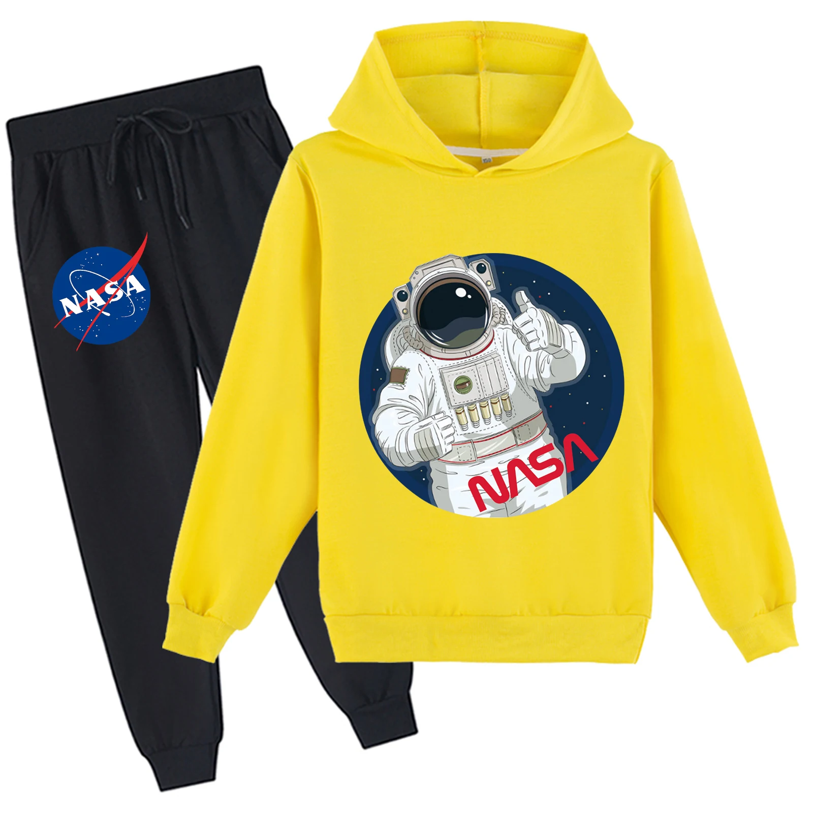 Kinderen Grafische Trui Hoodies en Joggerbroek 2 Stuks Sweatsuit Set, NASA Katoenen Zweetpak voor 2-14Y