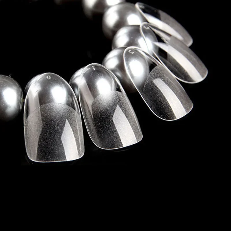120Pcs Short Almond Oval Fake Nail Tips Extension System Sculpted Full Cover Nail Gel French Ballerinas Capsules Press On Tips image 5
