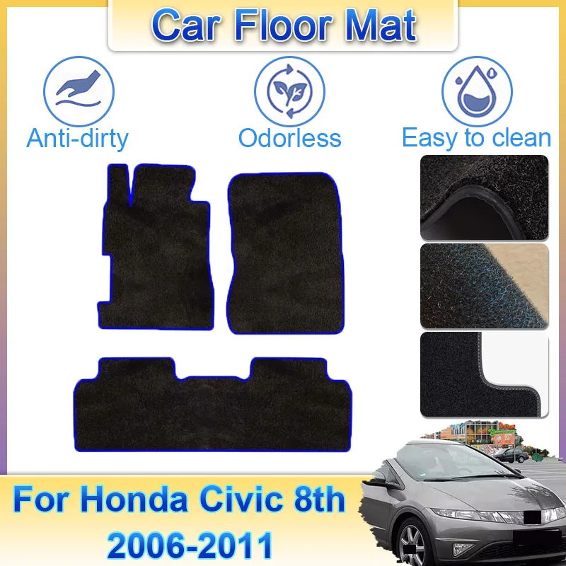 

Car Floor Mats Rugs Panel Footpads Carpet Cover Pad Foot Auto Accessories For Honda Civic 8th Gen FA FD 2006~2011 2007 2008 2009