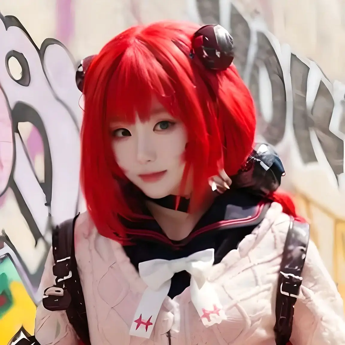

Game Zenless Zone Zero Ukinami Yuzuha Cosplay Wig Red double ponytail long hair Synthetic Wig+Wig cap Party Halloween Wig