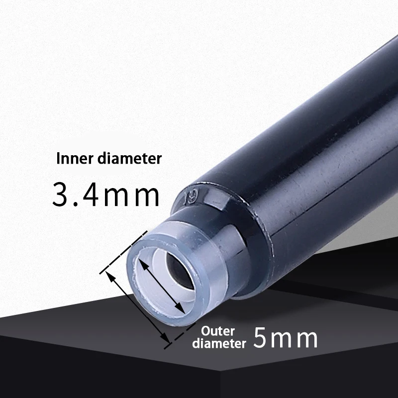 10-Pack Ink Refills for Fountain Pens - Wide 3.4mm Cartridges with 12 Colors (Blue, Orange, Pink, Red), Fast Replacement & Unive