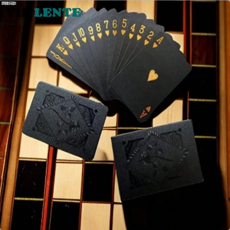 Color Black Gold Playing Card Game Card Group Waterproof Poker Suit Magic Dmagic Package Board Game Gift Collection