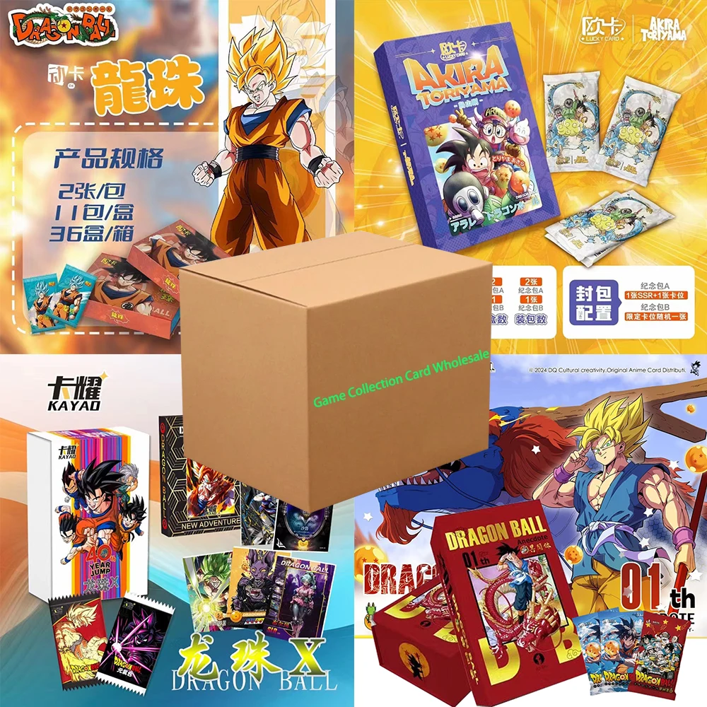 New Dragon Ball Cards Wholesale 36BOX Case Character Role Serie Super Saiyan Son Goku Shiny Anime Trading Cards