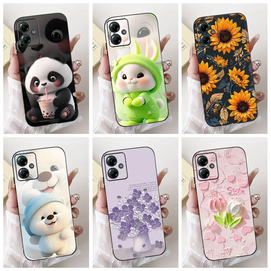 For Motorola Moto G14 Case Moto G24 G34 Cute Cartoon Cover Shockproof Soft TPU Phone Case For Moto G34 G 14 MotoG14 MotoG24 Bags