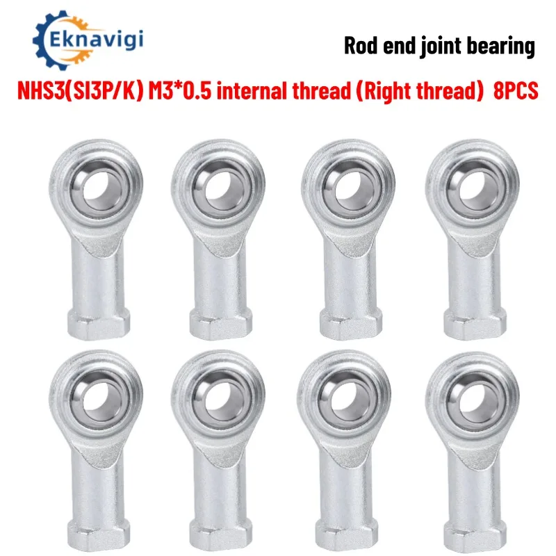 1SET 8PCS Miniature Steel-to-steel Fisheye Bearing Universal Joint Bearing NHS3 SI4P/K NOS4 SA3PK Left/right Hand Thread