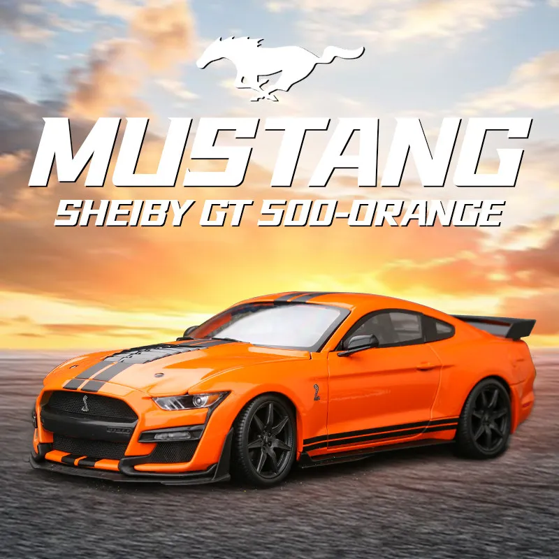 

Genuine Maisto Cars Toys For Collector Genuine Alloy Car Model Ornament Cars Ford 1:18 2020 Mustang Shelby GT500 Orange