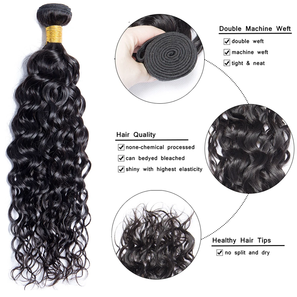 Newmi Water Wave Bundels Menselijk Haar Braziliaanse Haar Weven Nat En Golvend Menselijk Haar Bundels Onbewerkte Human Hair Extensions