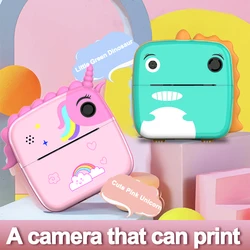 Kids cartoon multi-functions Digital Camera Portable Selfie Toddler Video Camera Thermal Printer Video Educational Toys Gift