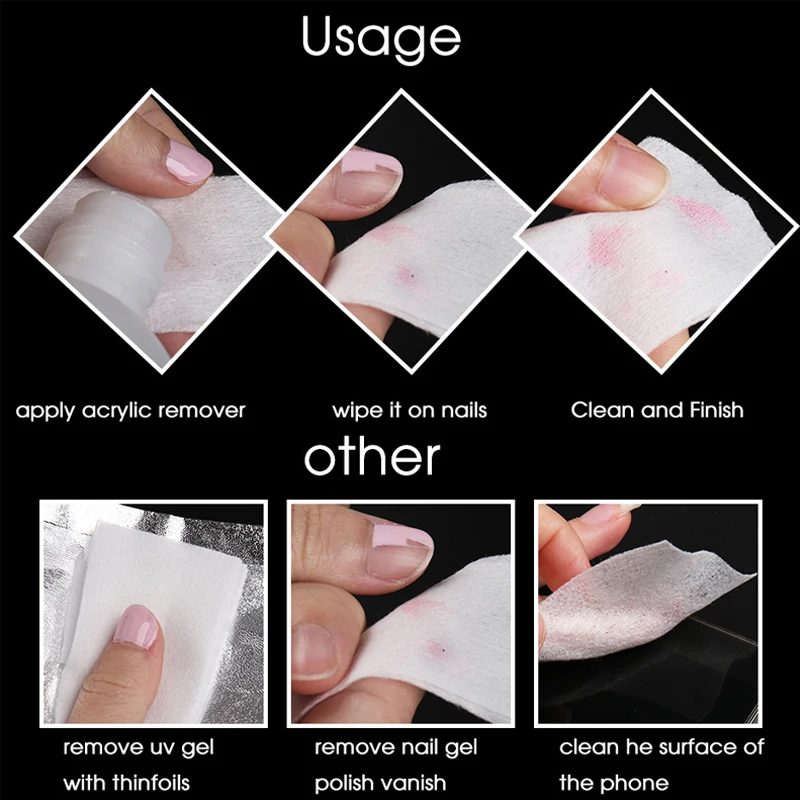 450 stücke Nagellack Entferner Wischen Nagel Reinigung Pads UV Gel Nagellack Entferner Papier Vlies Nagel Pads für frauen Schönheit Salon