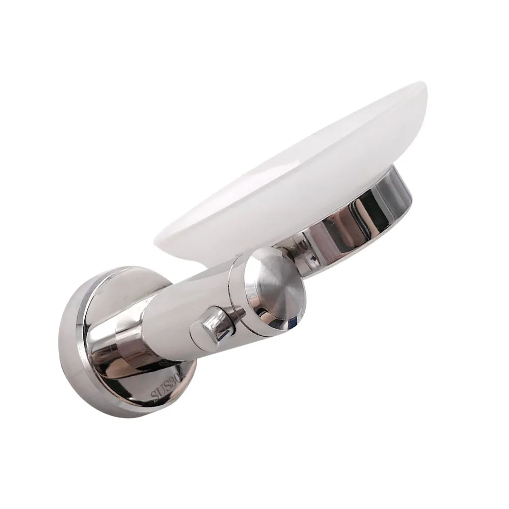 

1Set Sleek Stainless Steel Wall Mounted Soap Dish Holder for Shower Room Bathroom Sink Area with Non Slip Base Soap Tray Storage
