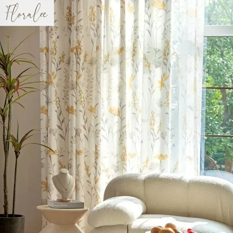 

Elegant Jacquard Blackout Curtains for Living Room Bedroom Country Wheat Pattern High Quality Curtain Home Decor Customizable