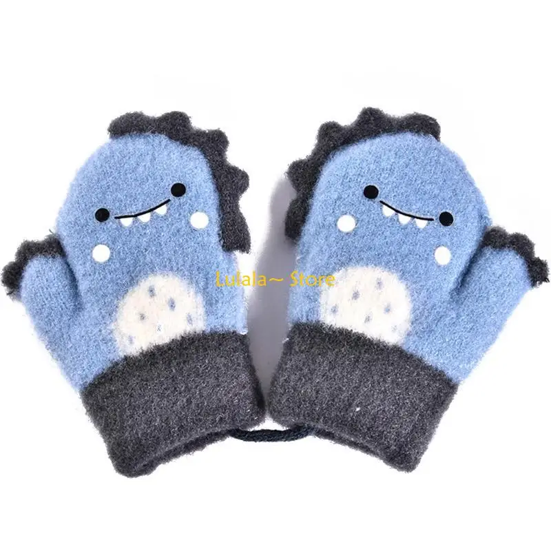 

Y4QA милые шерстяные варежки для новорожденных, вязаные перчатки для мальчиков и девочек, эластичные теплые варежки с длинными