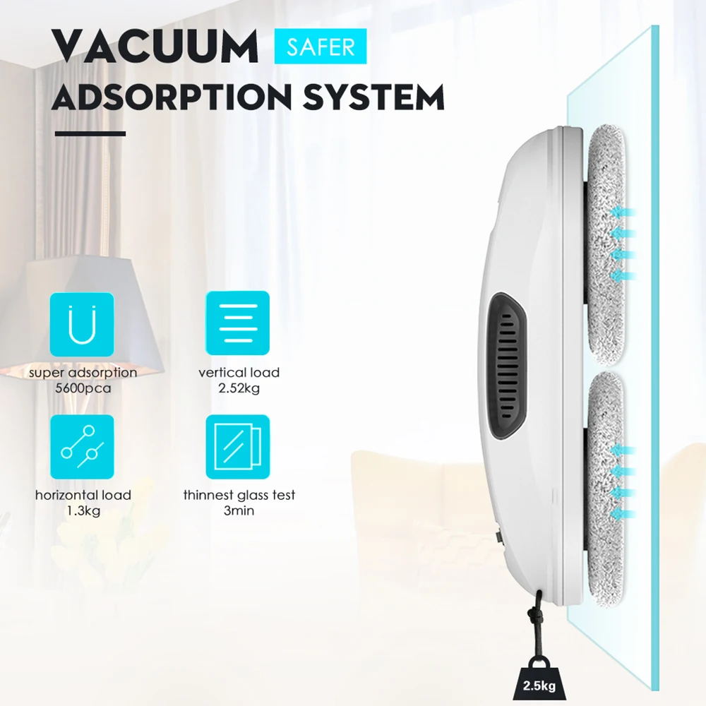 Window Cleaning Robot Window Washer Vacuum Cleaner With Strong Suction  for Outdoor/Indoor Windows Table Tile Ceiling