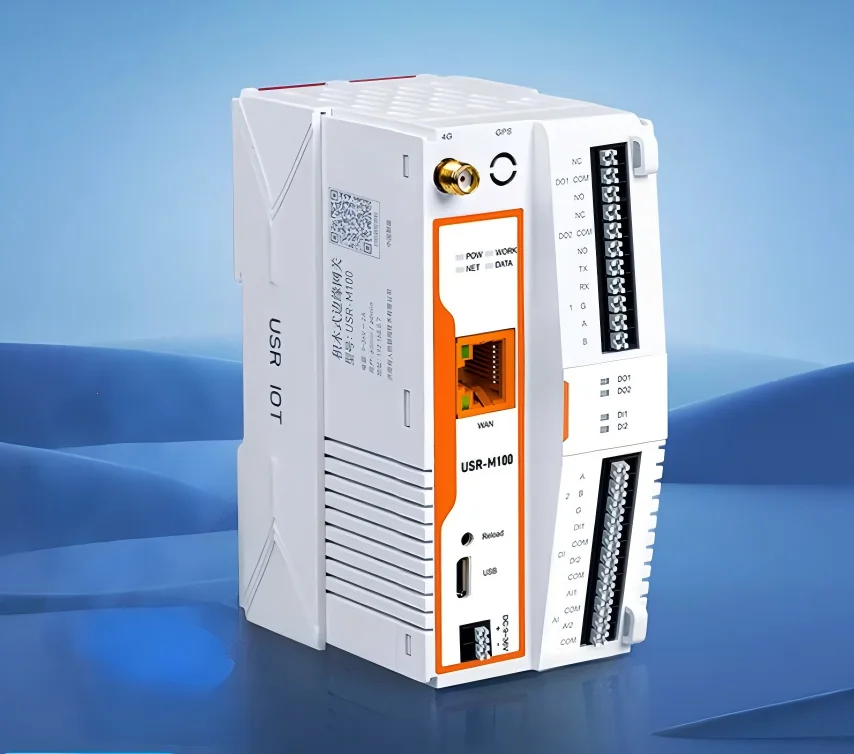 Professional PUSR USR-M100 IoT Gateway Edge Computing 4G Cat4 DC 36V Extendable Ethernet Cellular IO 2DO/2DI/2AI Supporting