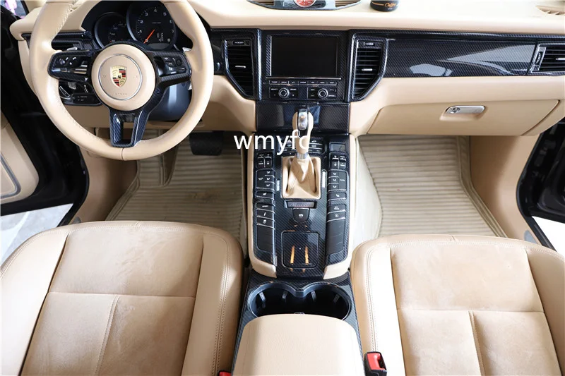 Car Inner For Porsche Macan Accessories 2014-2017 Car carbon fiber decorative cup air outlet window button panel Car styling