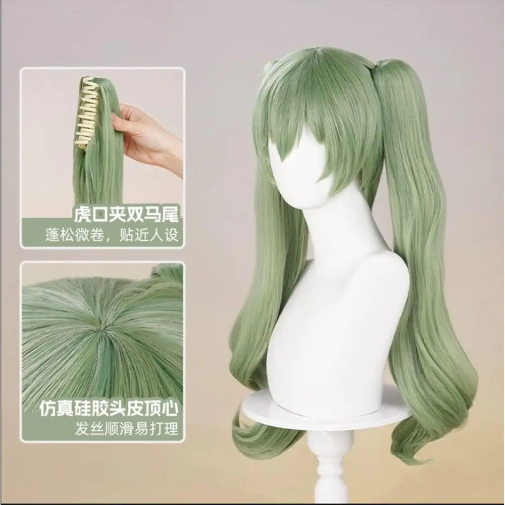 „Absolute Zero“ Kolin Wicks Cosplay-Perücke, Kopfhaut-Top, Cosplay-Kunsthaar, doppelter Pferdeschwanz, Hochtemperatur-Seide