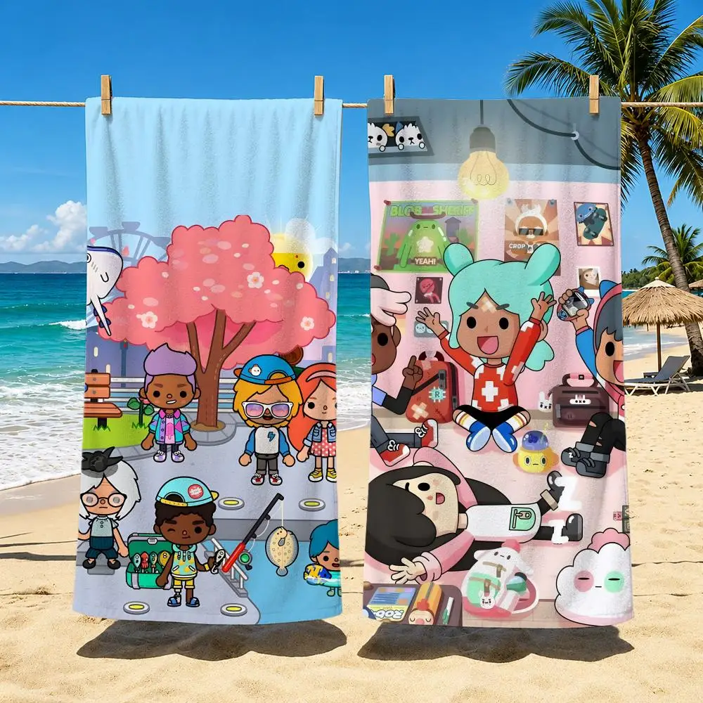 Game T-Toca Life World Towel Towel beach towel, quick drying absorbent bath towel for Swim,Gym,Camping,Outdoor hot