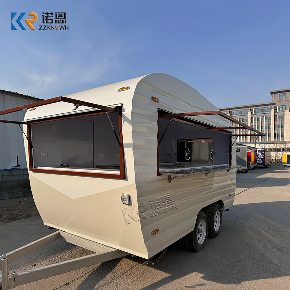 

New Street Outside Ice Cream Coffee Food Truck BBQ Pizza Stainless Steel Catering Truck Food Trailer Fully Equipped