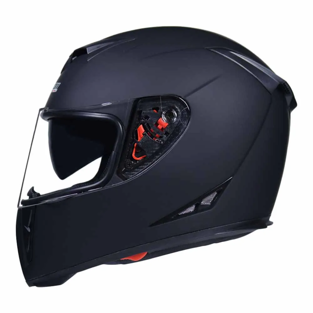 

Matte Black Full Face Biker Helmet Wear-Resistant Motocross Kask Anti-Fall Head Protection Breathable Motorcycle Equipment S-2XL