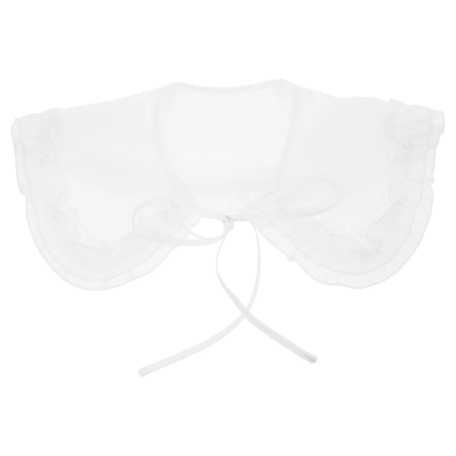 1pc Ruffled Trim Collar For Women Fashion Detachable Chiffon Neckline Accessory Half False Shirt Insert Clothes Decoration