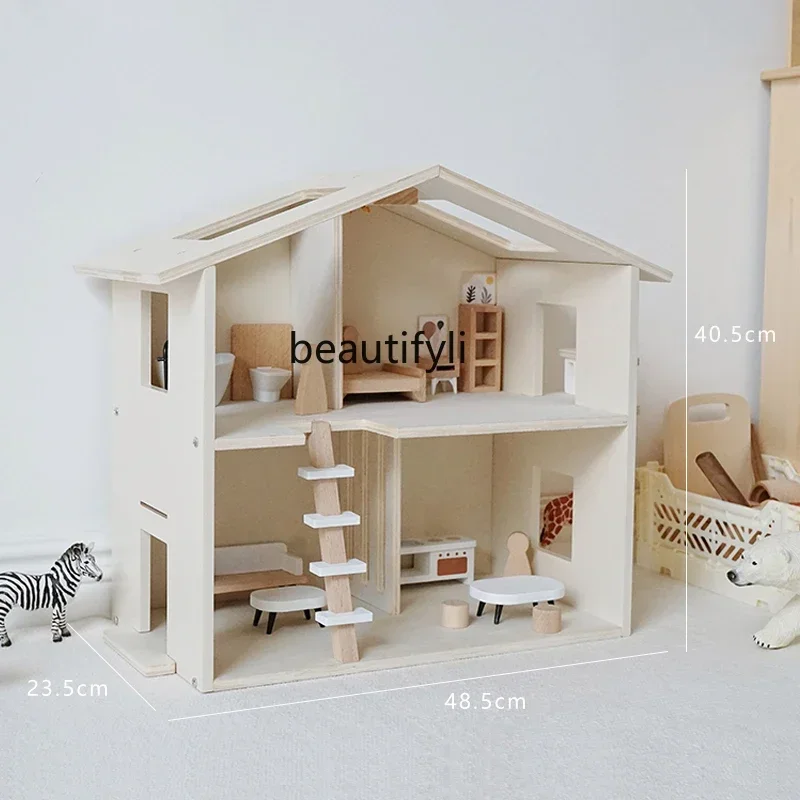 

Cabin Girl Doll House Room Furniture Wooden Playhouse Princess Villa House Toys