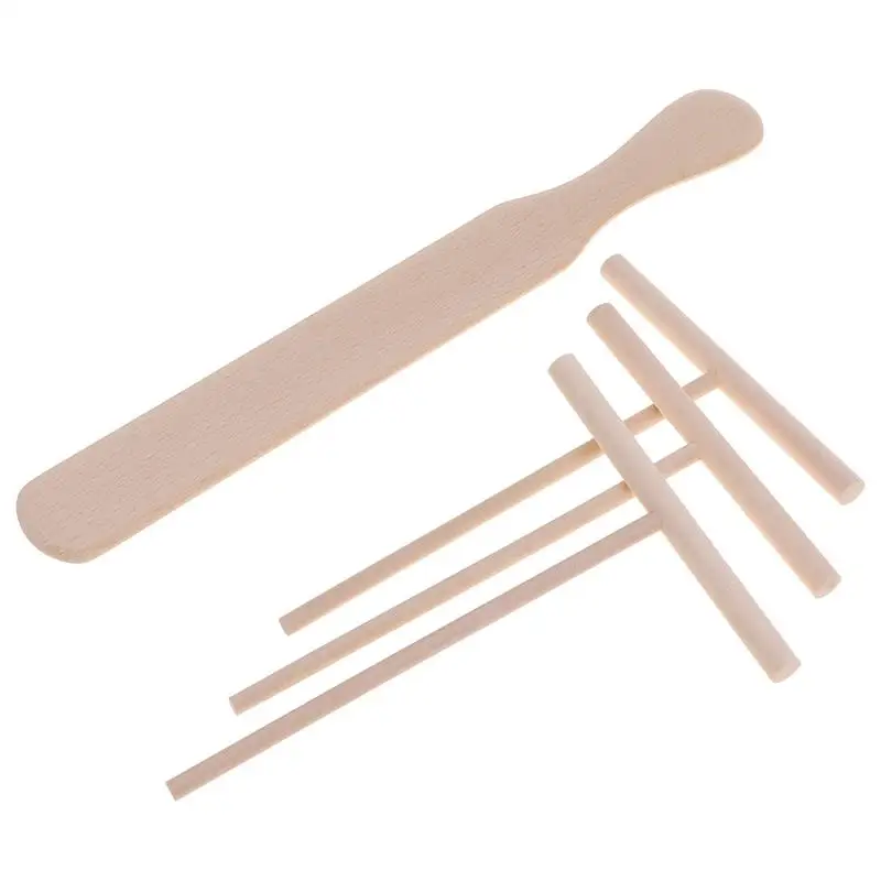 Crepe Spreader Spatula Tool Tools Maker Pancake Stick Wooden Rake Utensils Making Set Scraper Turner Wood Dough Pan Pasta T