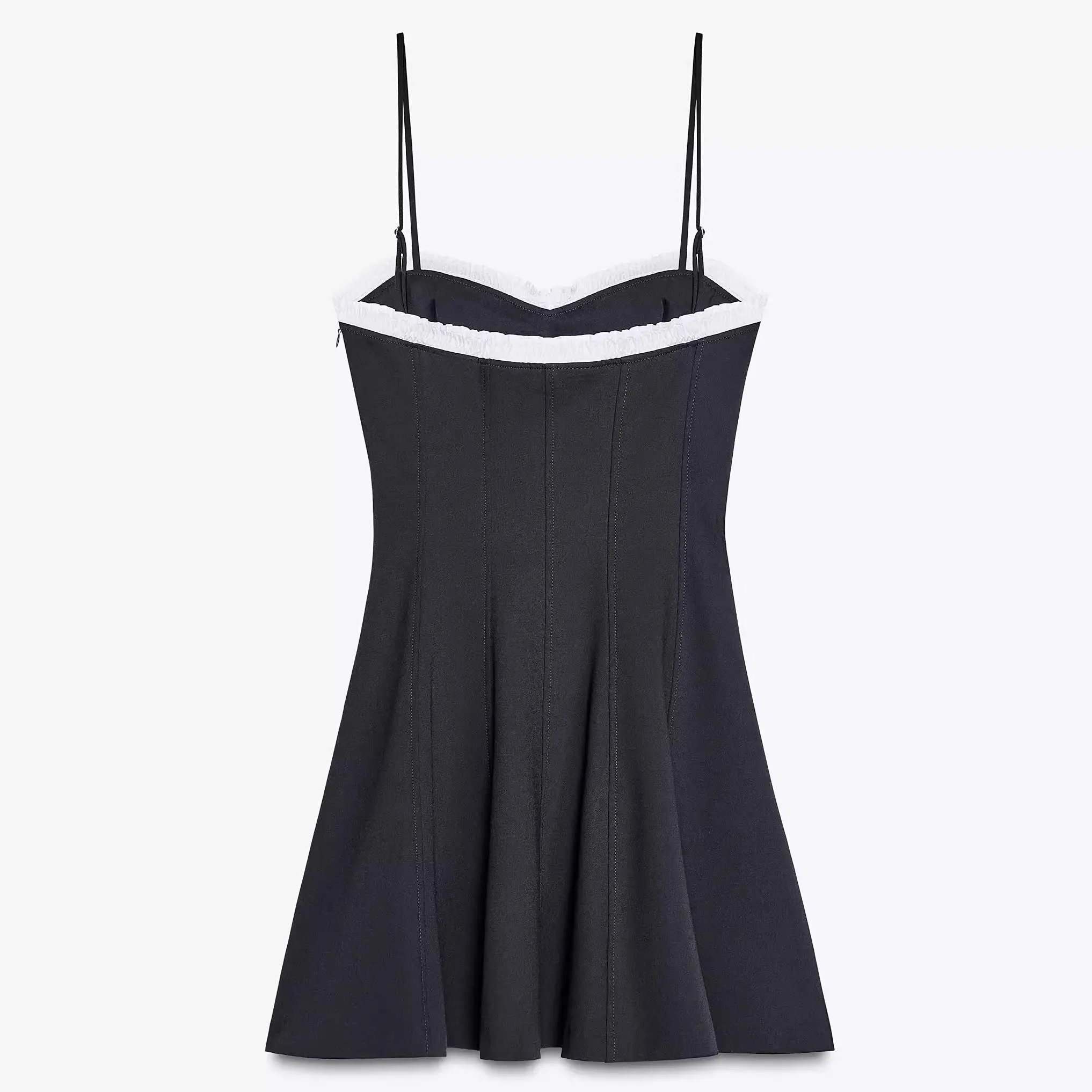 Vestido e de cintura alta, linha A, com laço borboleta, deco em camadas, sem alças, novidade de verão, vestido fem...