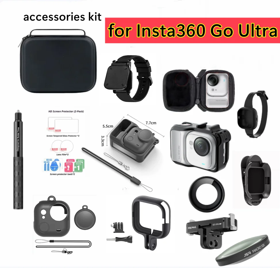 

For Insta360 GO Ultra Silicone Case for Insta 360 Ultra Action Camera Protective Cover With Lens Protection Film Accessories kit