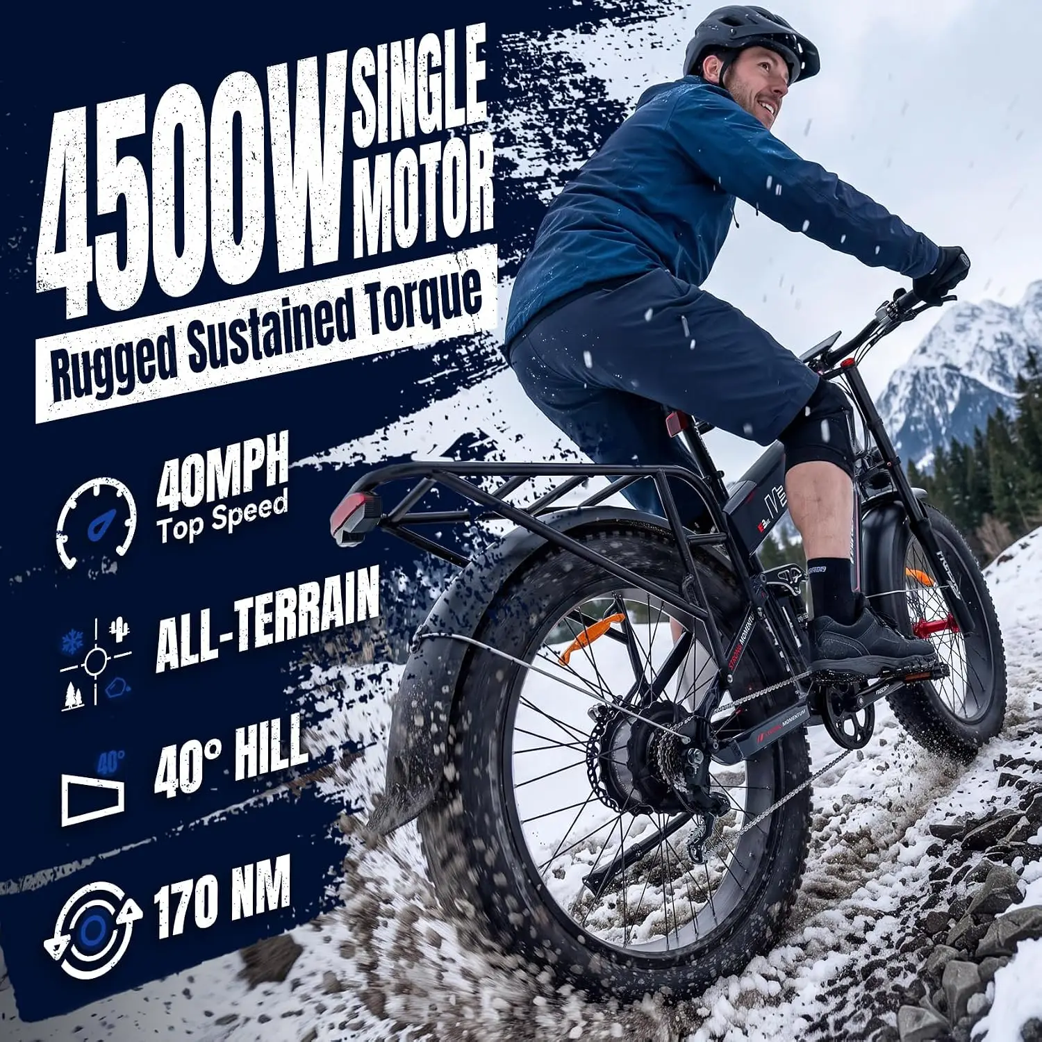 4500W 48V 45AH Dual Battery Electric Bicycle 200 Mile Range, Customized