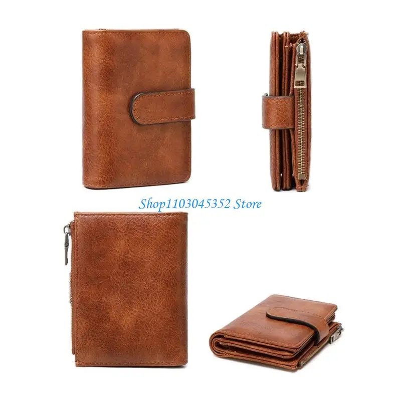 محفظة قصيرة الحجم بحجم صغير للسفر، مقصورات متعددة، محفظة عملات معدنية من جلد البولي يوريثان، إكسسوار نسائي