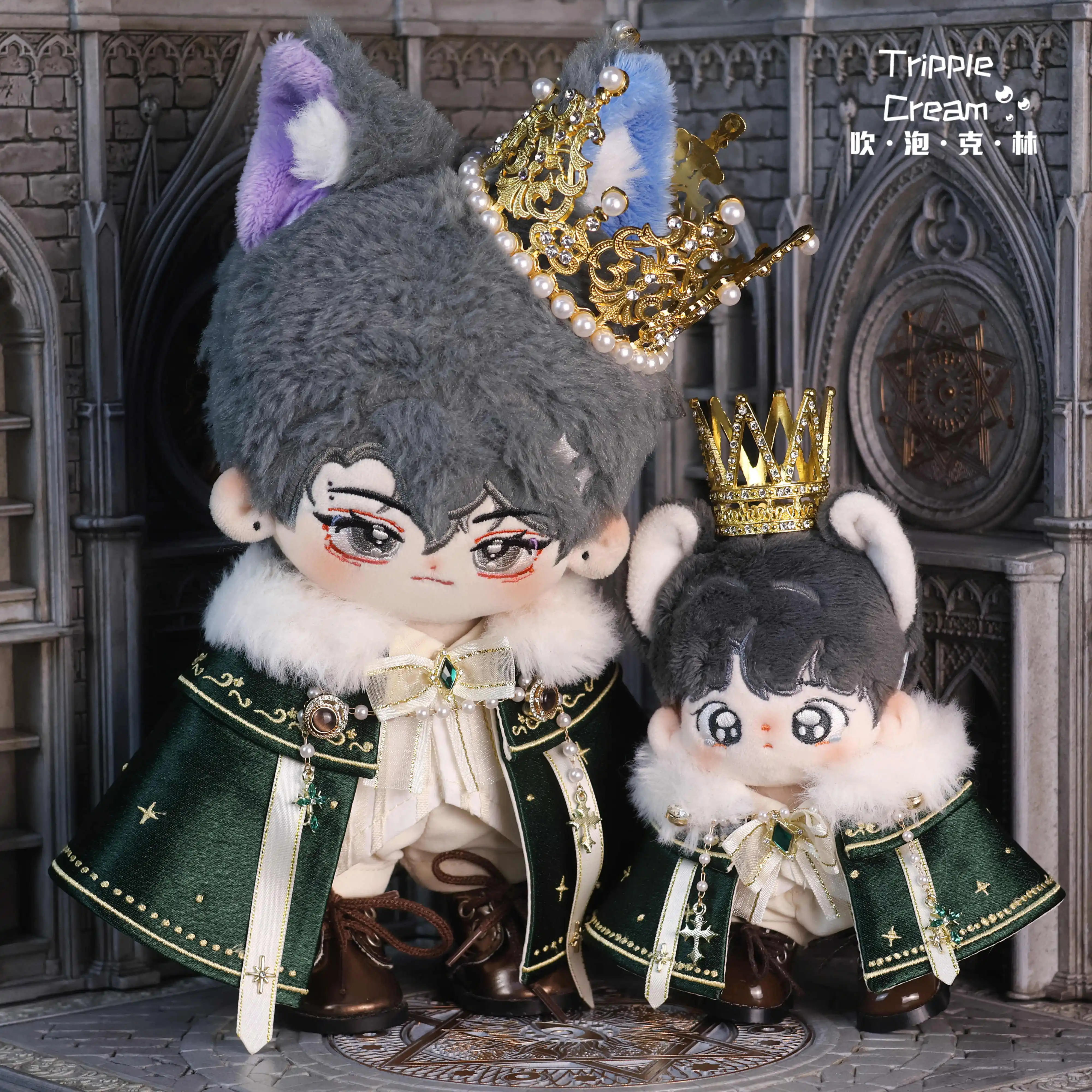 10 Cm 20 Cm Poppenkleertjes Sneeuw Ster Prins Prachtige Gem Kroon Mantel Pak Gevulde Knuffels Pluche Pop Accessoires Anime speelgoed Kinderen