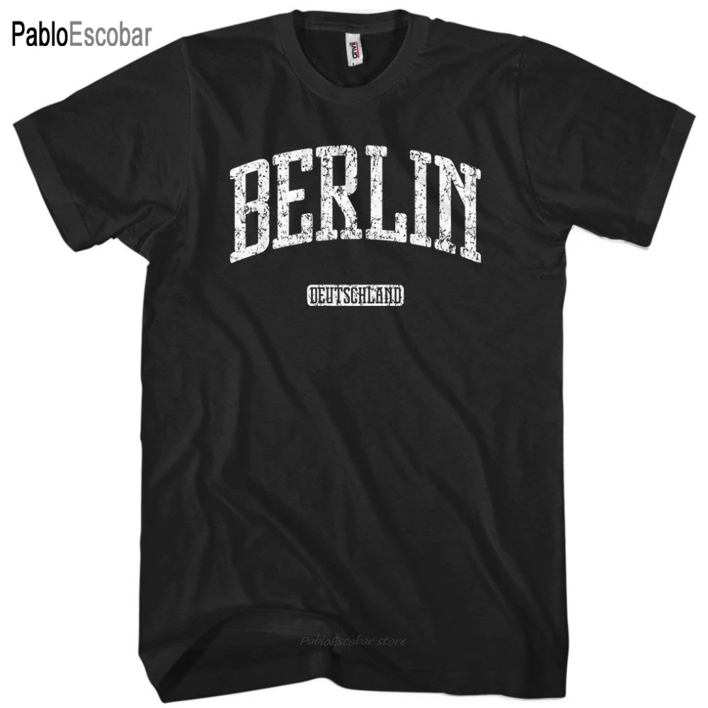 Korean Style Men'S Berlin Germany T-Shirt New Cotton Short-Sleeve T-Shirt Retro  Cotton Print Shirt TeeVintage Cool Tops