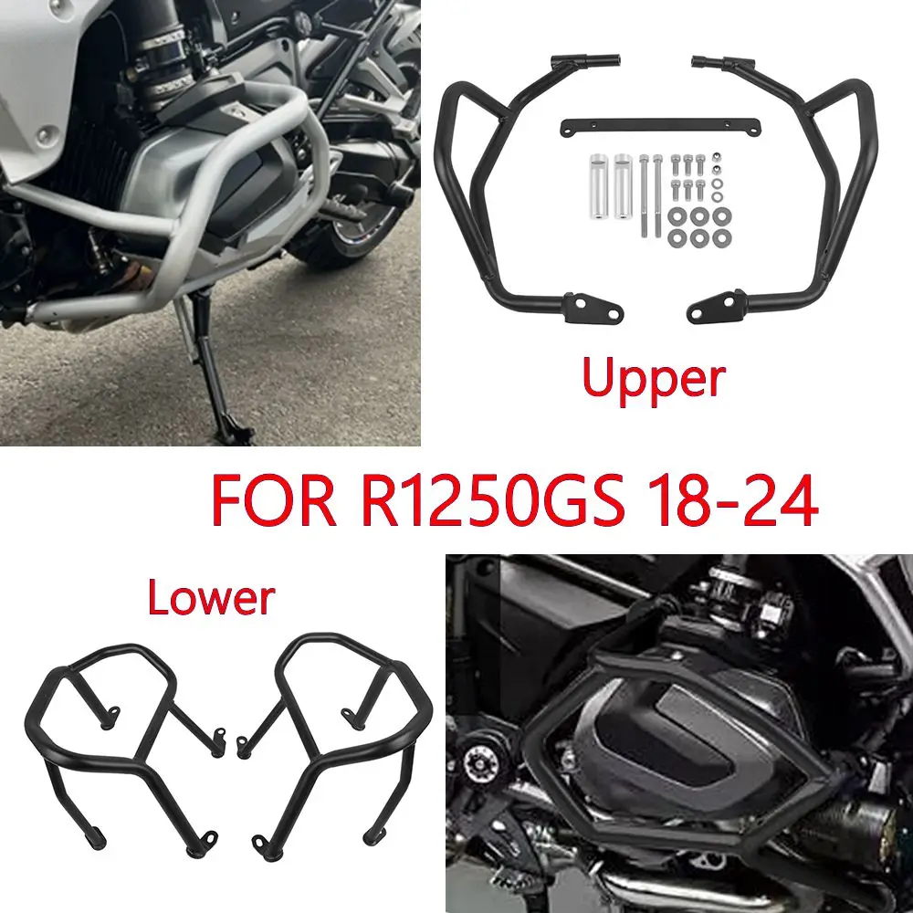 

Для BMW R1250GS R1250 GS R 1250 GS 2018-2023 2024 мотоциклетные дорожные защитные дуги, защита двигателя, защита бака, бампер, клетка для трюков