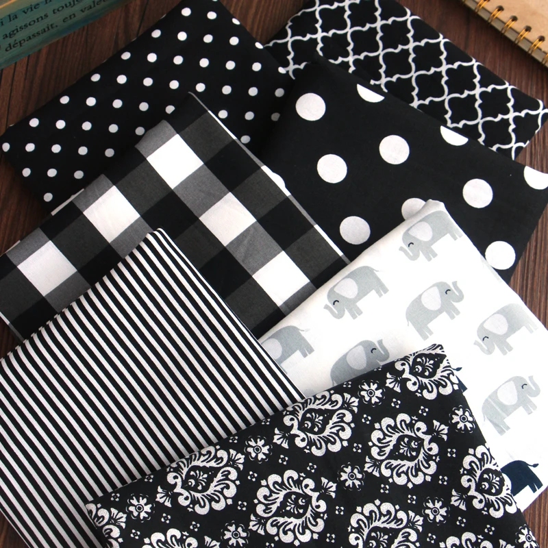 Black accessories 90*110cm Christmas Polyester Cotton Fabric DIY Bedding Sewing Cloth Home Decoration