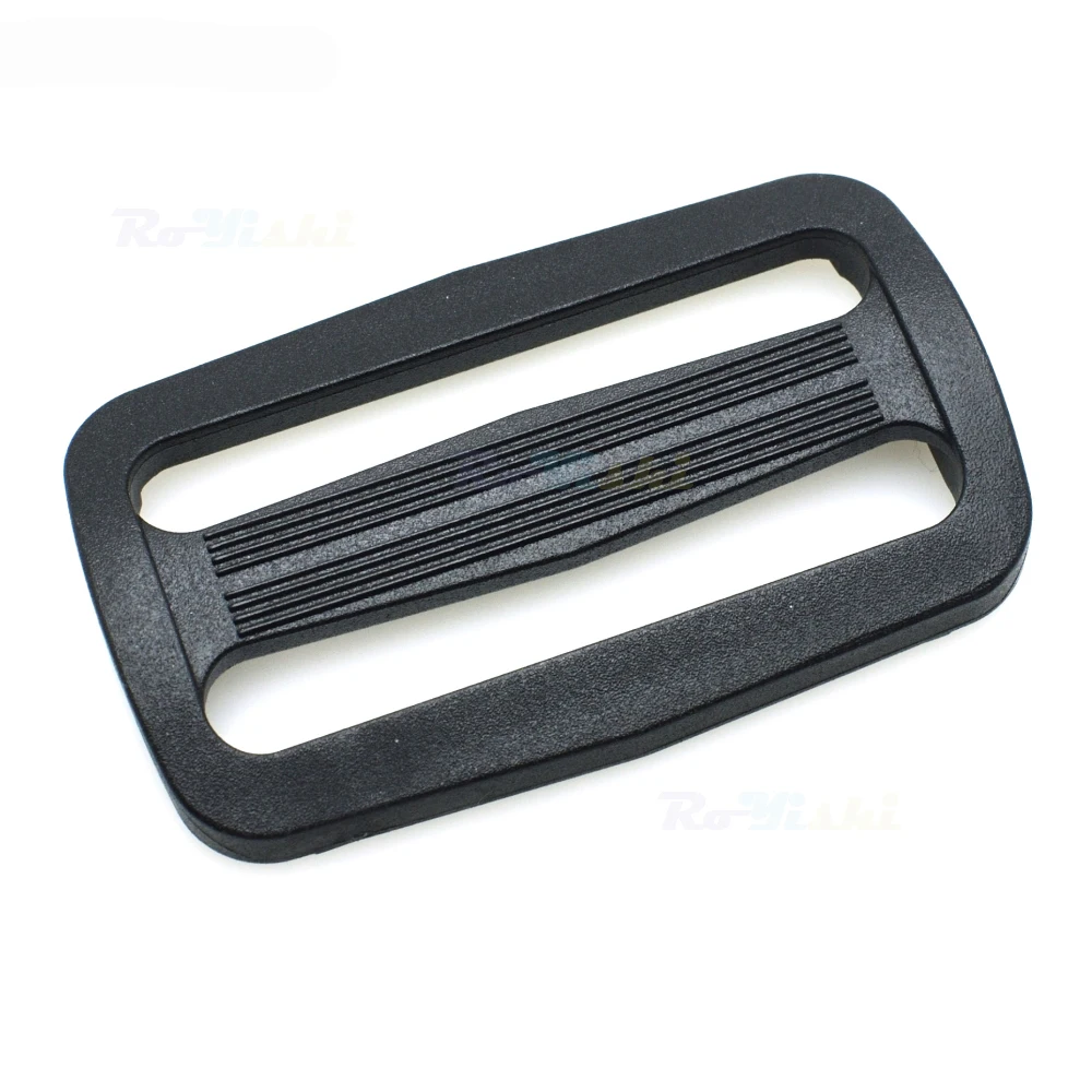 10pcs/pack 60mm Webbing Plastic Curve Slider Tri-Glide Adjust Tri-ring Buckles Backpack Straps Black