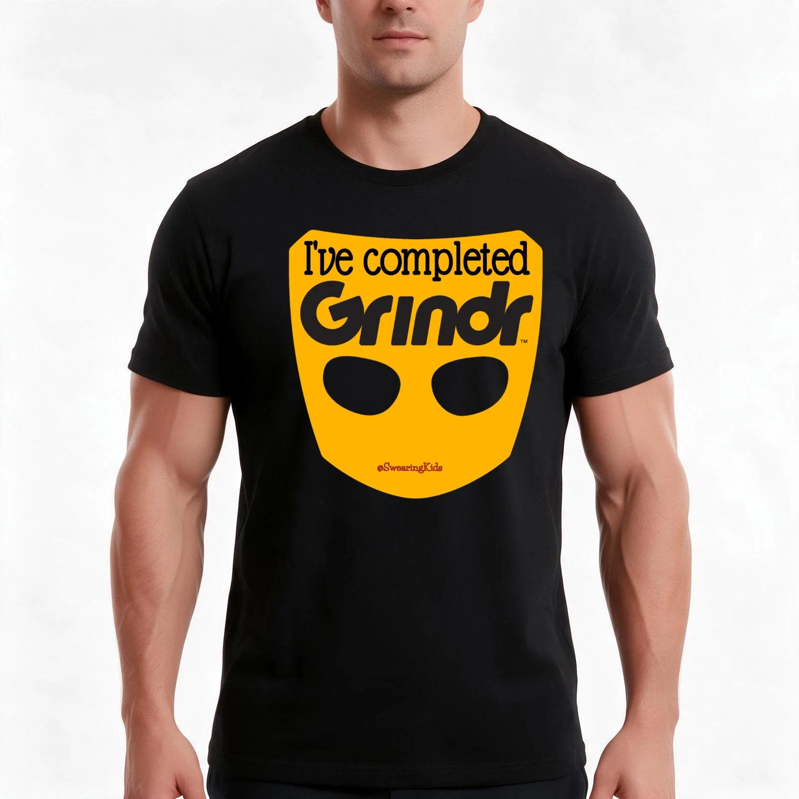 I've completed Grindr T-Shirt, Summer Casual Cotton Tee, Oversized Streetwear Tops, Vintage Graphic Print, Unisex Men Women