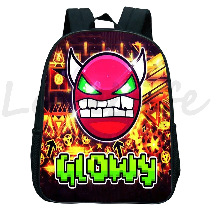 Angry Geometry Dash Backpack for Kids Kindergarten Bookbags Children Daily School Bags Cartoon Rucksack Boys Girls Mochila